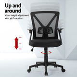 NNEDSZ Artiss 2x Mesh Office Chair Mid Back Black