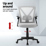 NNEDSZ Artiss 2x Mesh Office Chair Mid Back Grey