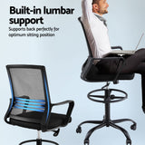 NNEDSZ Artiss Office Chair Drafting Chairs Stool Computer Desk Studios Mesh Black