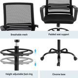 NNEDSZ Artiss Office Chair Drafting Chairs Stool Computer Desk Studios Mesh Black