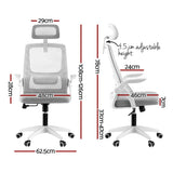 NNEDSZ Artiss Ergonomic Office Chair Computer Desk Chairs Headrest Adjustable Grey