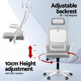 NNEDSZ Artiss Ergonomic Office Chair Computer Desk Chairs Headrest Adjustable Grey