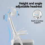 NNEDSZ Artiss Ergonomic Office Chair Computer Desk Chairs Headrest Adjustable Grey
