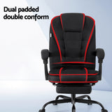 NNEDSZ Artiss Office Chair Executive Fabric Seat Racing Computer Desk Chairs Footrest