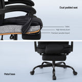 NNEDSZ Artiss Office Chair Executive Fabric Seat Racing Computer Desk Chairs Footrest