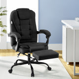 NNEDSZ Artiss Office Chair Executive Fabric Seat Racing Computer Desk Chairs Footrest