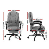 NNEDSZ Artiss Office Chair Executive Fabric Seat Racing Computer Desk Chairs Footrest