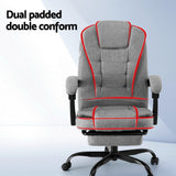 NNEDSZ Artiss Office Chair Executive Fabric Seat Racing Computer Desk Chairs Footrest