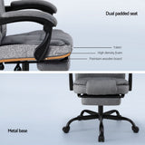 NNEDSZ Artiss Office Chair Executive Fabric Seat Racing Computer Desk Chairs Footrest