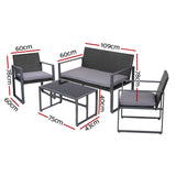 NNEDSZ Gardeon 4 PCS Outdoor Sofa Set Rattan Furniture with Storage Cover Chairs Black