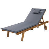 NNEDSZ Gardeon Sun Lounge Wooden Lounger Outdoor Furniture Day Bed Wheels Patio Grey