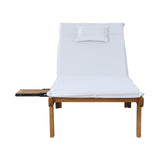 NNEDSZ Gardeon Sun Lounge Wooden Lounger Outdoor Furniture Day Bed Wheels Patio White