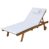 NNEDSZ Gardeon Sun Lounge Wooden Lounger Outdoor Furniture Day Bed Wheels Patio White