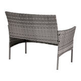 NNEDSZ Gardeon 4 Seater Outdoor Sofa Set Wicker Setting Table Chair Furniture Grey