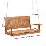 NNEDSZ Gardeon Porch Swing Chair With Chain Outdoor Furniture Wooden Bench 2 Seater