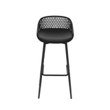 NNEDSZ Gardeon 2x Outdoor Bar Stools Plastic Black