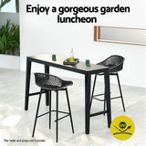 NNEDSZ Gardeon 2x Outdoor Bar Stools Plastic Black