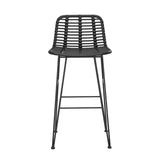 NNEDSZ Gardeon 2x Outdoor Bar Stools Rattan Black