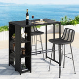 NNEDSZ Gardeon Outdoor Bar Set Patio Furniture Dining Chairs Table and Chairs Wicker