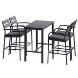 NNEDSZ Gardeon Outdoor Bar Set 5-Piece Patio Dining Chairs Aluminium Table Stools