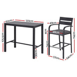 NNEDSZ Gardeon Outdoor Bar Set 5-Piece Patio Dining Chairs Aluminium Table Stools