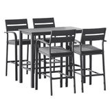 NNEDSZ Gardeon Outdoor Bar Set 5-Piece Patio Dining Chairs Aluminium Table Stools