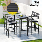 NNEDSZ Gardeon Outdoor Bar Set 5-Piece Patio Dining Chairs Aluminium Table Stools