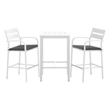 NNEDSZ Outdoor Bar Set Stools 3-Piece Dining Chairs Table Patio Aluminium Bistro Set