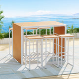 NNEDSZ 7-Piece Outdoor Bar Set Table Chairs Patio Bistro Set 6 Seater