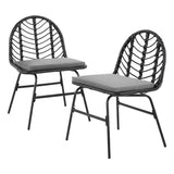 NNEDSZ Gardeon 2x Outdoor Chairs Dining Chair Lounge Wicker Patio Furniture Black