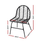 NNEDSZ Gardeon 2x Outdoor Chairs Dining Chair Lounge Wicker Patio Furniture Black