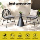 NNEDSZ Gardeon 2x Outdoor Chairs Dining Chair Lounge Wicker Patio Furniture Black
