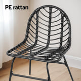 NNEDSZ Gardeon 2x Outdoor Chairs Dining Chair Lounge Wicker Patio Furniture Black