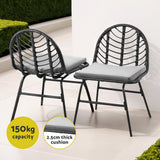 NNEDSZ Gardeon 2x Outdoor Chairs Dining Chair Lounge Wicker Patio Furniture Black