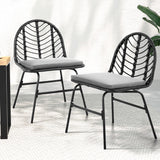 NNEDSZ Gardeon 2x Outdoor Chairs Dining Chair Lounge Wicker Patio Furniture Black