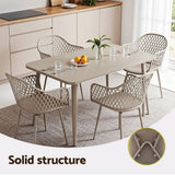 Gardeon 4PC Outdoor Dining Chairs PP Lounge Chair Patio Furniture Garden Coffee
