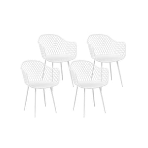 NNEDSZ 4PC Outdoor Dining Chairs PP Lounge Chair Patio Furniture Garden White