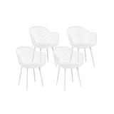 NNEDSZ 4PC Outdoor Dining Chairs PP Lounge Chair Patio Furniture Garden White