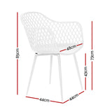 NNEDSZ 4PC Outdoor Dining Chairs PP Lounge Chair Patio Furniture Garden White