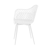NNEDSZ 4PC Outdoor Dining Chairs PP Lounge Chair Patio Furniture Garden White