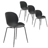 NNEDSZ 4PC Outdoor Dining Chairs Lounge Chair Patio Garden Furniture Black