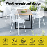 NNEDSZ Gardeon 4PC Outdoor Dining Chairs PP Lounge Chair Patio Garden Furniture White