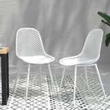 NNEDSZ Gardeon 4PC Outdoor Dining Chairs PP Lounge Chair Patio Garden Furniture White