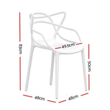 NNEDSZ 4PC Outdoor Dining Chairs PP Portable Stackable Chair Patio Furniture White