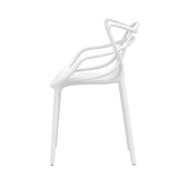 NNEDSZ 4PC Outdoor Dining Chairs PP Portable Stackable Chair Patio Furniture White