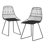 NNEDSZ 2PC Outdoor Dining Chairs Steel Lounge Chair Patio Garden Furniture