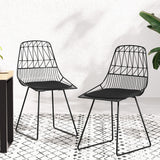 NNEDSZ 2PC Outdoor Dining Chairs Steel Lounge Chair Patio Garden Furniture