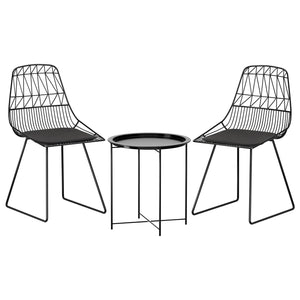 NNEDSZ 3PC Outdoor Bistro Set Patio Furniture Lounge Chairs Table Garden