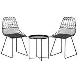 NNEDSZ 3PC Outdoor Bistro Set Patio Furniture Lounge Chairs Table Garden