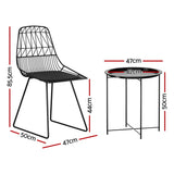 NNEDSZ 3PC Outdoor Bistro Set Patio Furniture Lounge Chairs Table Garden